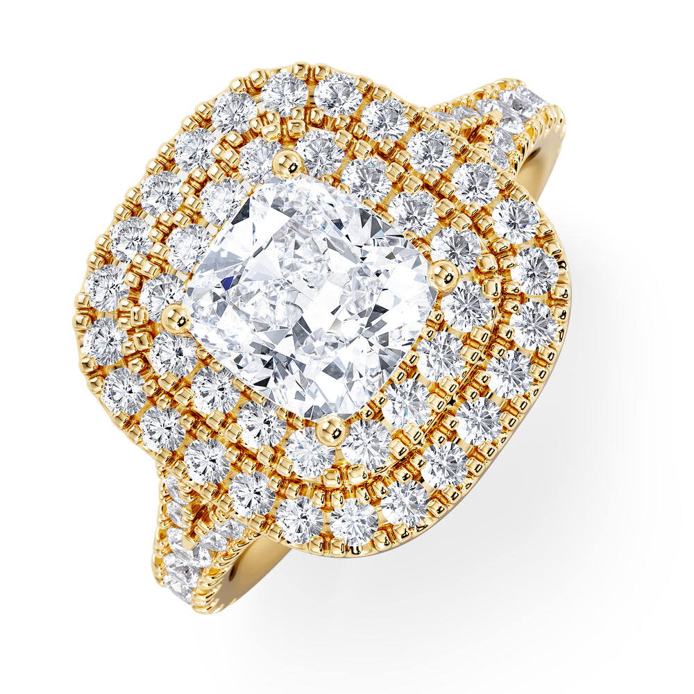 Anastasia Lab Diamond Halo Engagement Ring in 18K Gold 2.15ct F/VS1