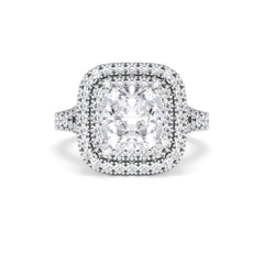 Anastasia Lab Diamond Halo Engagement Ring 18K White Gold 2.70ct F/VS1