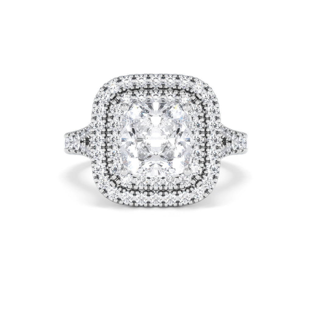Anastasia Lab Diamond Halo Engagement Ring in Platinum 2.70ct F/VS1