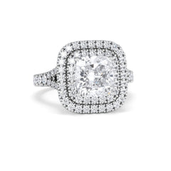Anastasia Lab Diamond Halo Engagement Ring in Platinum 2.70ct F/VS1