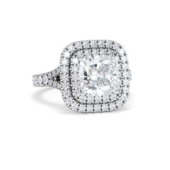 Anastasia Lab Diamond Halo Engagement Ring in Platinum 2.70ct F/VS1