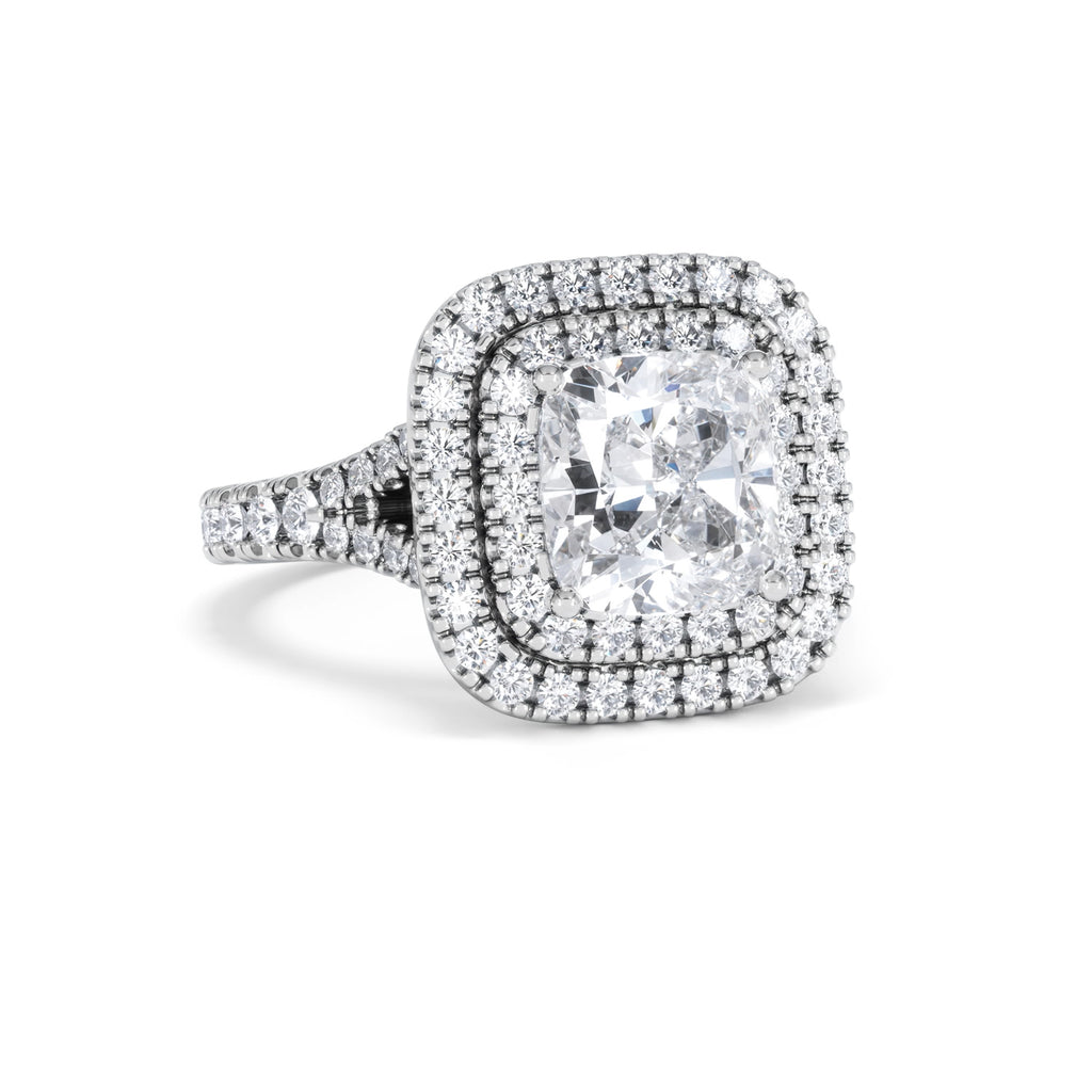 Anastasia Lab Diamond Halo Engagement Ring 18K White Gold 2.70ct F/VS1