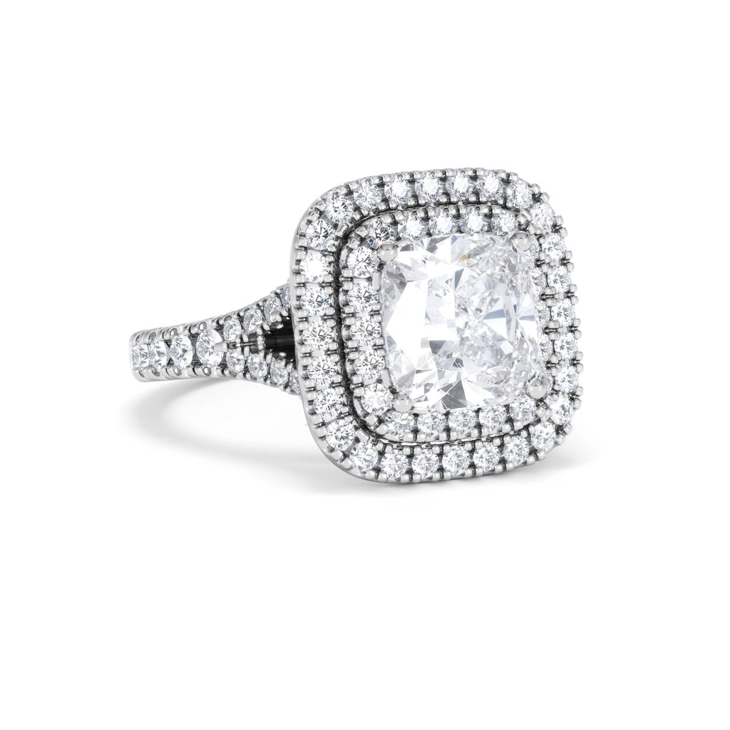 Anastasia Lab Diamond Halo Engagement Ring in Platinum 2.70ct F/VS1