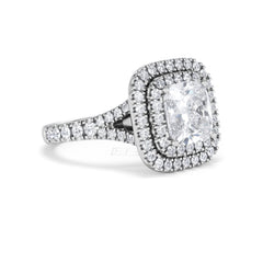 Anastasia Lab Diamond Halo Engagement Ring in Platinum 2.70ct F/VS1