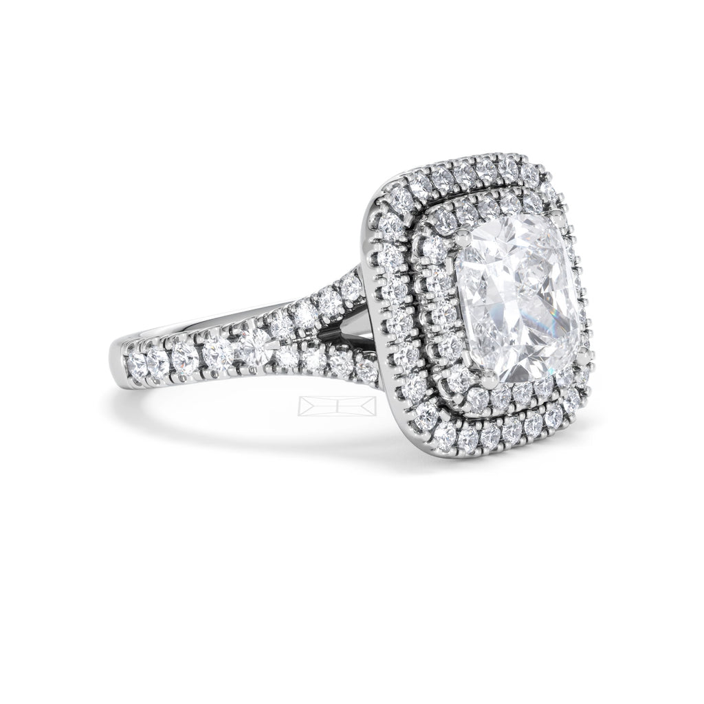 Anastasia Lab Diamond Halo Engagement Ring in Platinum 2.70ct F/VS1