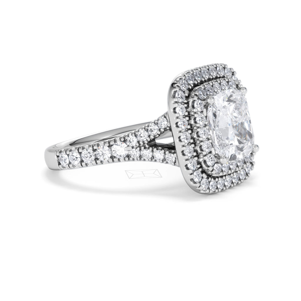 Anastasia Lab Diamond Halo Engagement Ring 18K White Gold 2.70ct F/VS1