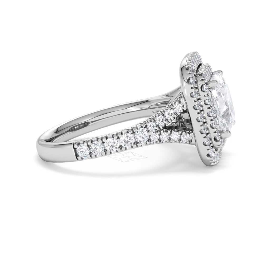 Anastasia Lab Diamond Halo Engagement Ring 18K White Gold 2.70ct F/VS1