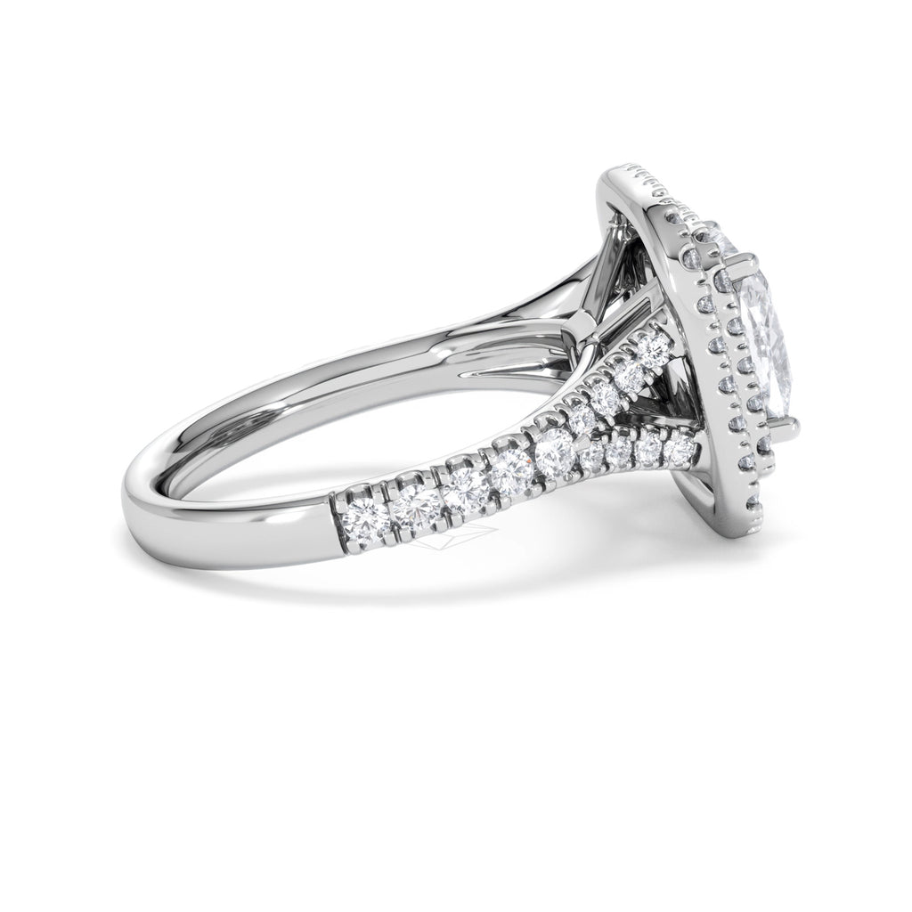 Anastasia Lab Diamond Halo Engagement Ring 18K White Gold 2.70ct F/VS1