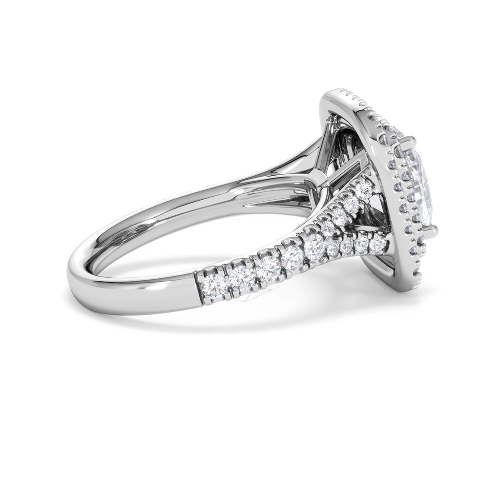 Anastasia Lab Diamond Halo Engagement Ring 18K White Gold 2.70ct F/VS1