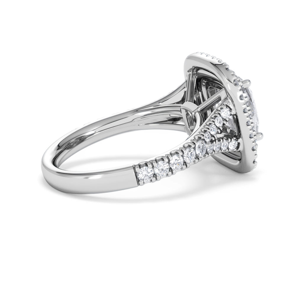 Anastasia Lab Diamond Halo Engagement Ring 18K White Gold 2.70ct F/VS1