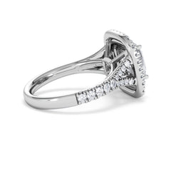 Anastasia Lab Diamond Halo Engagement Ring 18K White Gold 2.70ct F/VS1