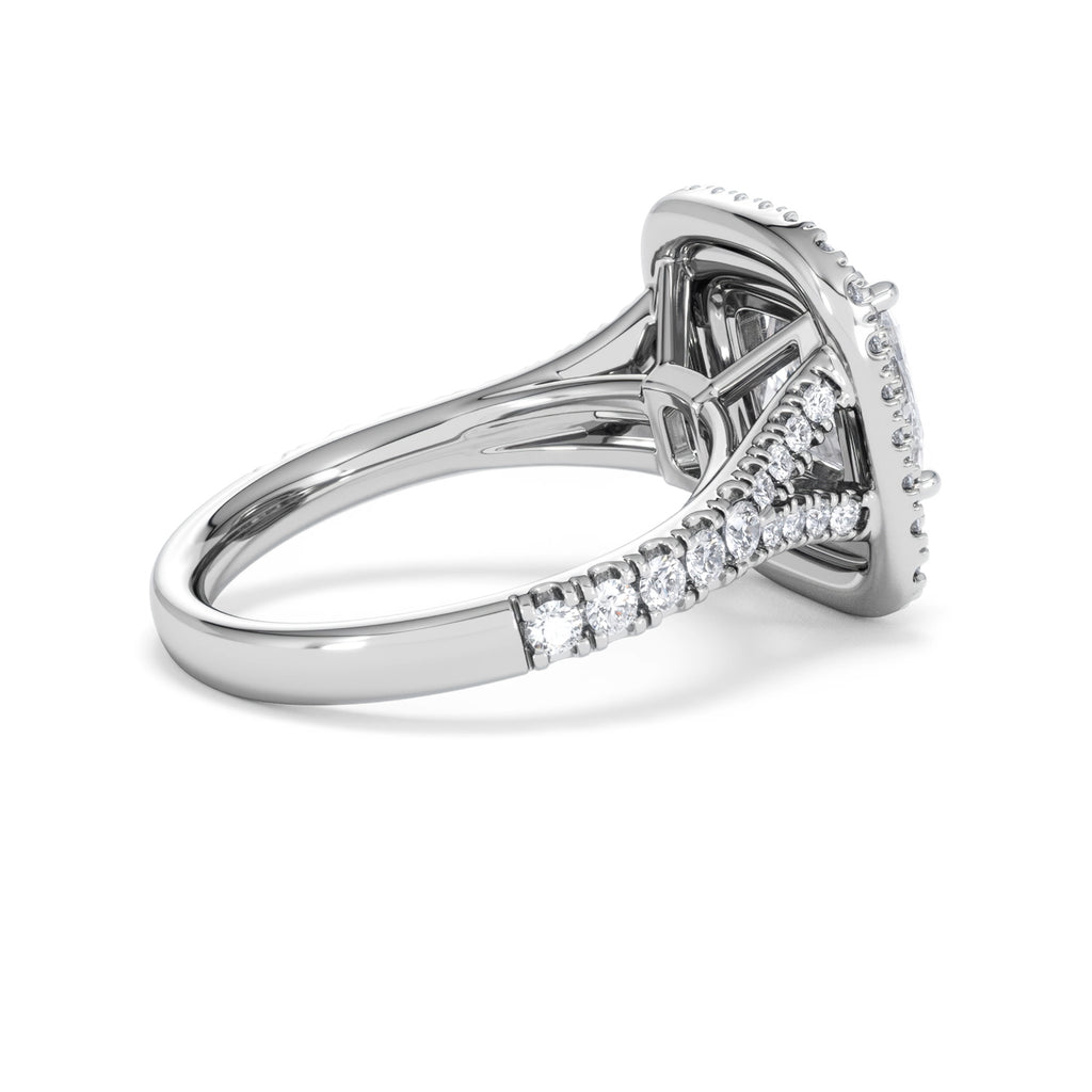 Anastasia Lab Diamond Halo Engagement Ring 18K White Gold 2.70ct F/VS1