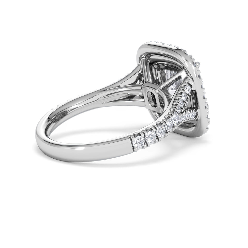 Anastasia Lab Diamond Halo Engagement Ring 18K White Gold 2.70ct F/VS1
