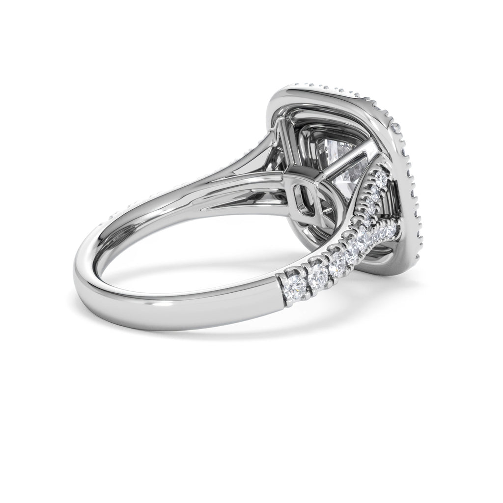 Anastasia Lab Diamond Halo Engagement Ring in Platinum 2.70ct F/VS1