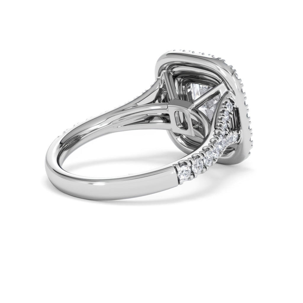 Anastasia Lab Diamond Halo Engagement Ring in Platinum 2.70ct F/VS1