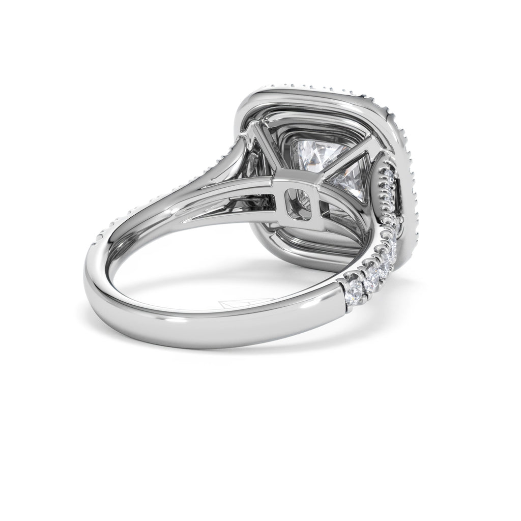 Anastasia Lab Diamond Halo Engagement Ring 18K White Gold 2.70ct F/VS1