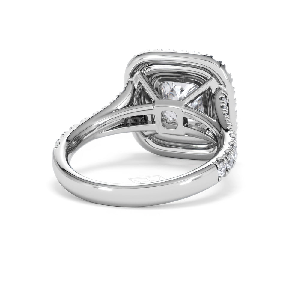Anastasia Lab Diamond Halo Engagement Ring 18K White Gold 2.70ct F/VS1
