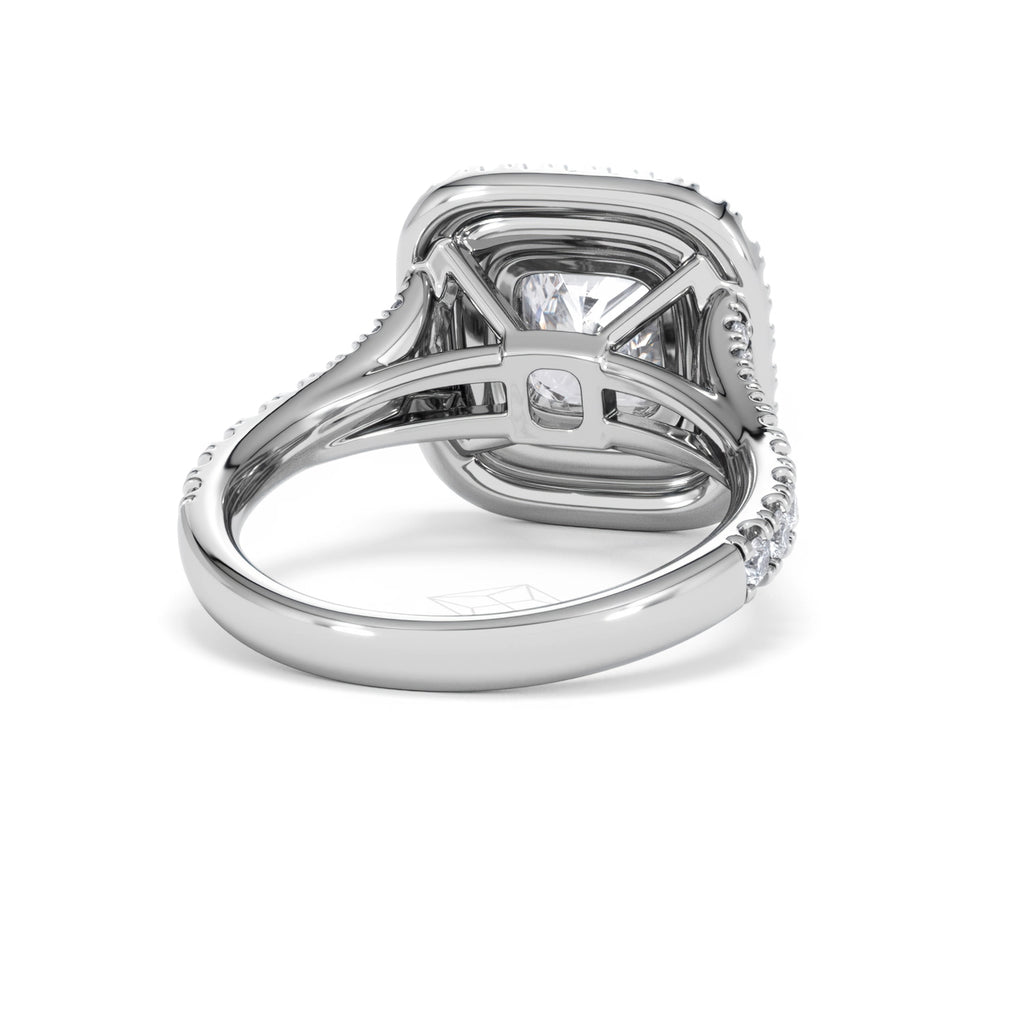 Anastasia Lab Diamond Halo Engagement Ring in Platinum 2.70ct F/VS1