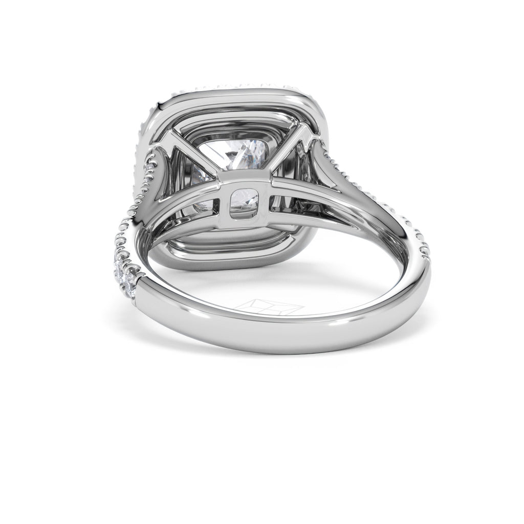 Anastasia Lab Diamond Halo Engagement Ring 18K White Gold 2.70ct F/VS1