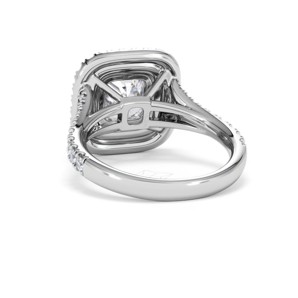 Anastasia Lab Diamond Halo Engagement Ring 18K White Gold 2.70ct F/VS1