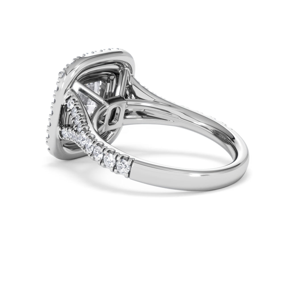 Anastasia Lab Diamond Halo Engagement Ring 18K White Gold 2.70ct F/VS1