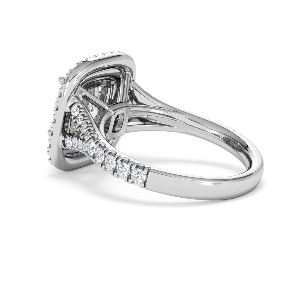Anastasia Lab Diamond Halo Engagement Ring 18K White Gold 2.70ct F/VS1