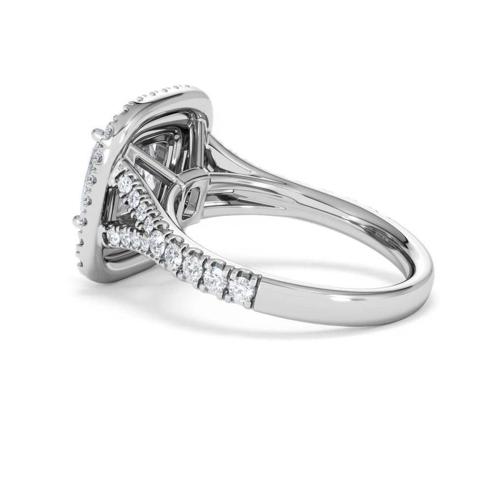 Anastasia Lab Diamond Halo Engagement Ring 18K White Gold 2.70ct F/VS1