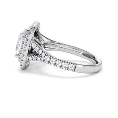 Anastasia Lab Diamond Halo Engagement Ring 18K White Gold 2.70ct F/VS1