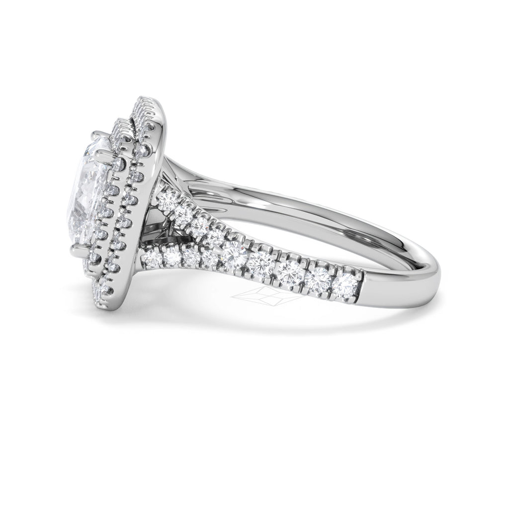 Anastasia Lab Diamond Halo Engagement Ring 18K White Gold 2.70ct F/VS1
