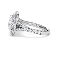 Anastasia Lab Diamond Halo Engagement Ring 18K White Gold 2.70ct F/VS1