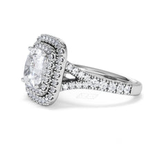 Anastasia Lab Diamond Halo Engagement Ring 18K White Gold 2.70ct F/VS1