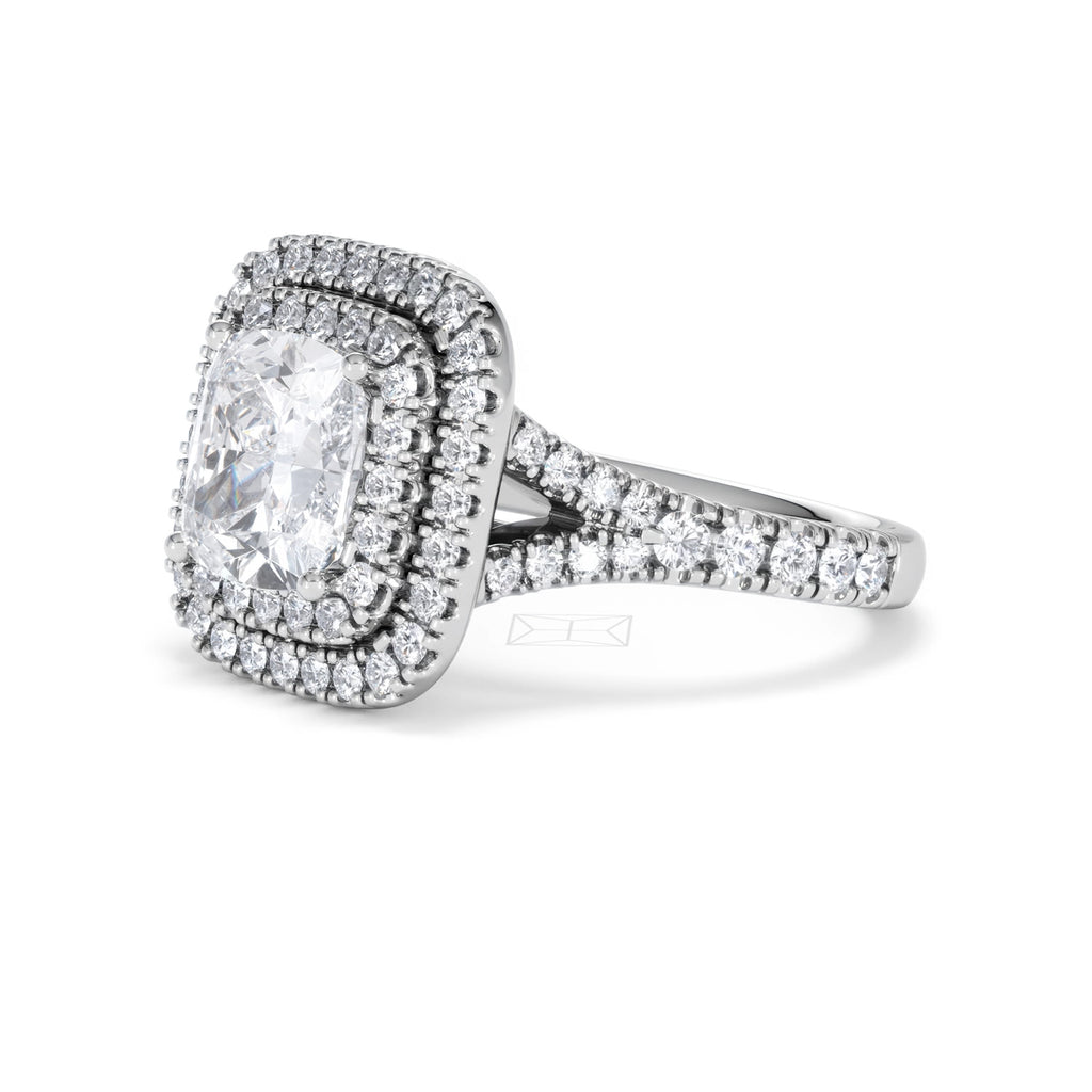 Anastasia Lab Diamond Halo Engagement Ring 18K White Gold 2.70ct F/VS1