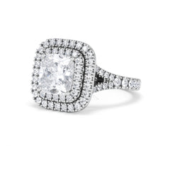 Anastasia Lab Diamond Halo Engagement Ring 18K White Gold 2.70ct F/VS1