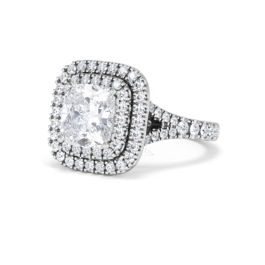 Anastasia Lab Diamond Halo Engagement Ring in Platinum 2.70ct F/VS1
