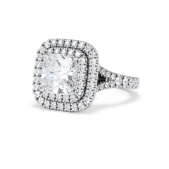 Anastasia Lab Diamond Halo Engagement Ring 18K White Gold 2.70ct F/VS1