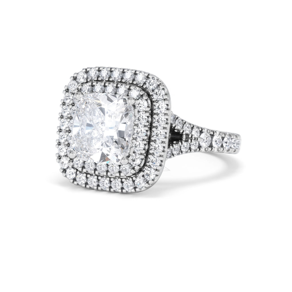 Anastasia Lab Diamond Halo Engagement Ring in Platinum 2.70ct F/VS1