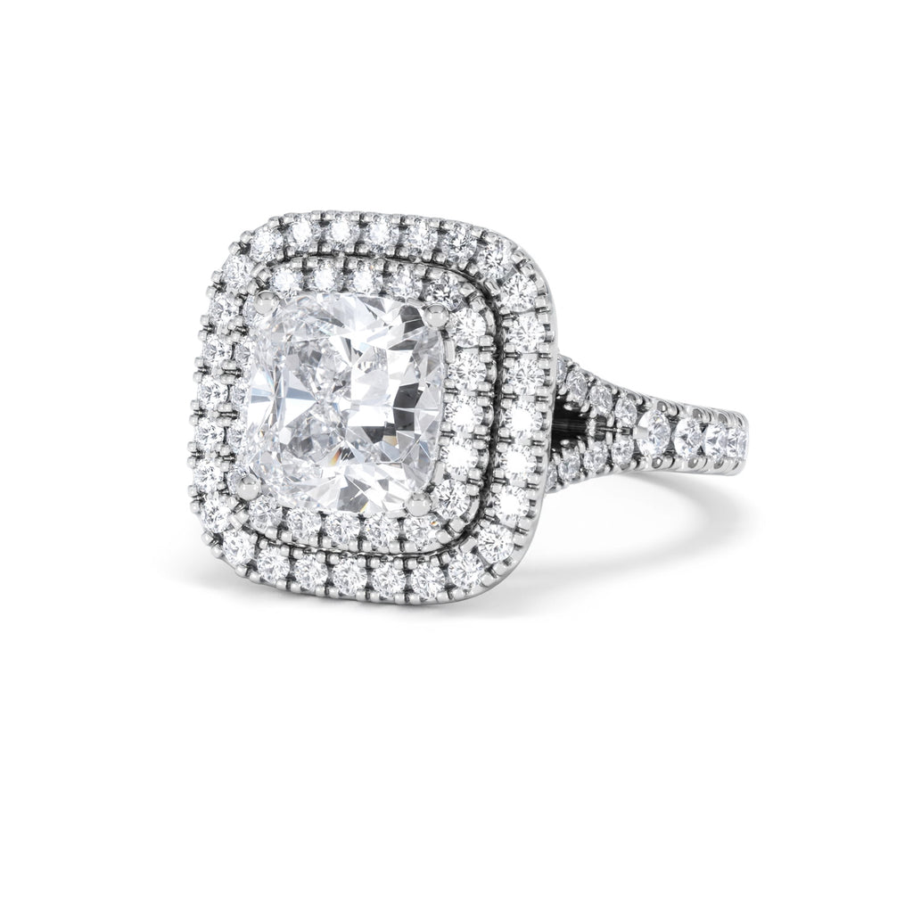 Anastasia Lab Diamond Halo Engagement Ring in Platinum 2.70ct F/VS1