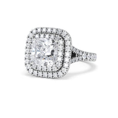 Anastasia Lab Diamond Halo Engagement Ring in Platinum 2.70ct F/VS1