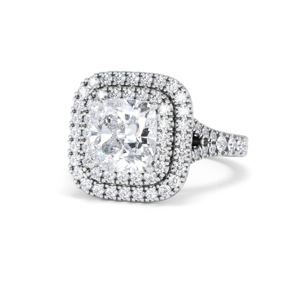 Anastasia Lab Diamond Halo Engagement Ring 18K White Gold 2.70ct F/VS1
