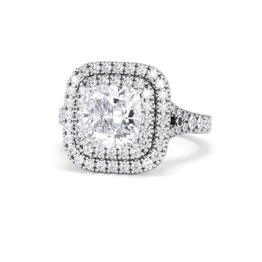 Anastasia Lab Diamond Halo Engagement Ring in Platinum 2.70ct F/VS1