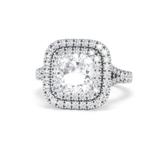 Anastasia Lab Diamond Halo Engagement Ring 18K White Gold 2.70ct F/VS1