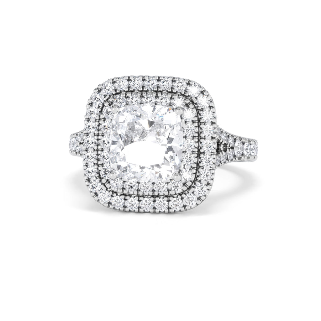 Anastasia Lab Diamond Halo Engagement Ring in Platinum 2.70ct F/VS1