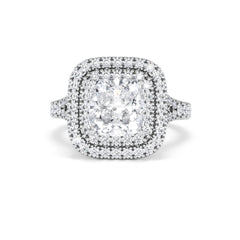 Anastasia Lab Diamond Halo Engagement Ring 18K White Gold 2.70ct F/VS1