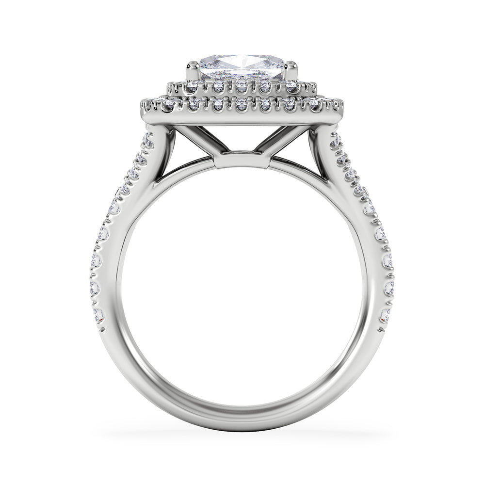 Anastasia Lab Diamond Halo Engagement Ring in Platinum 2.70ct F/VS1