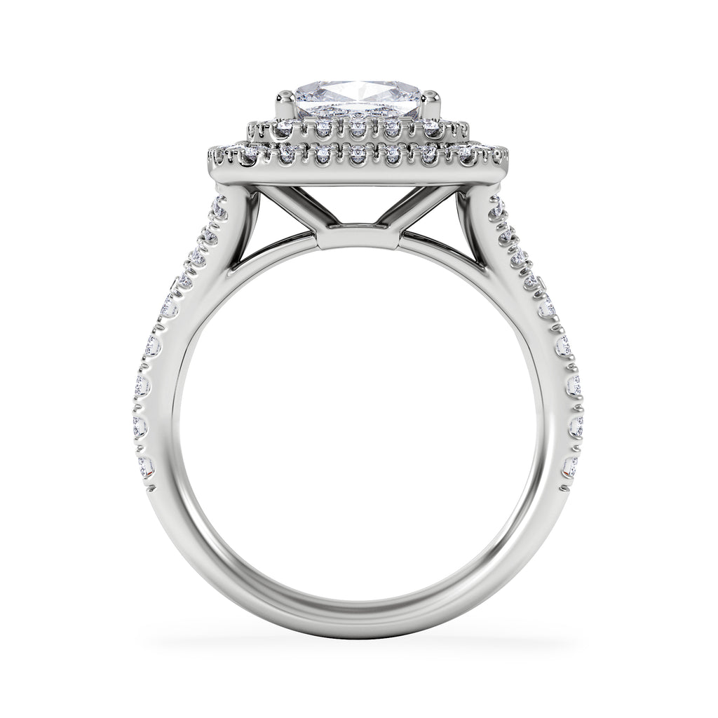 Anastasia Lab Diamond Halo Engagement Ring in Platinum 2.70ct F/VS1