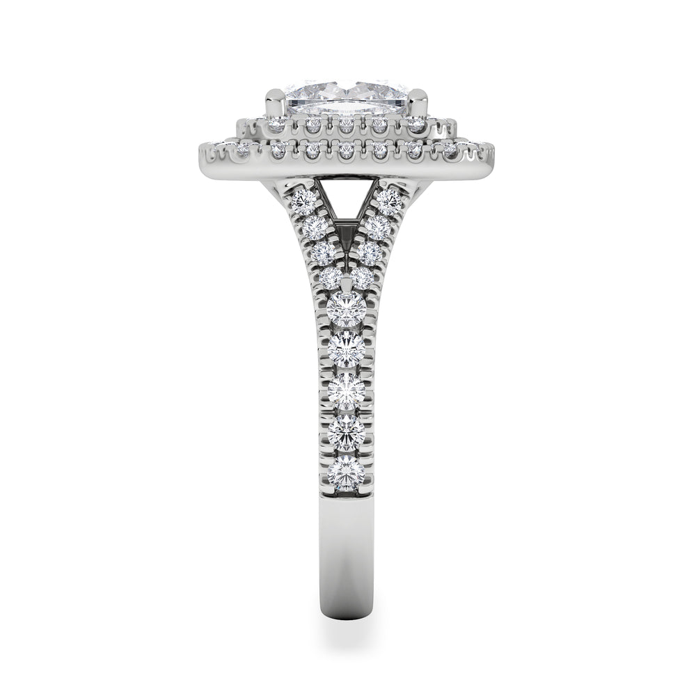Anastasia Lab Diamond Halo Engagement Ring in Platinum 2.70ct F/VS1