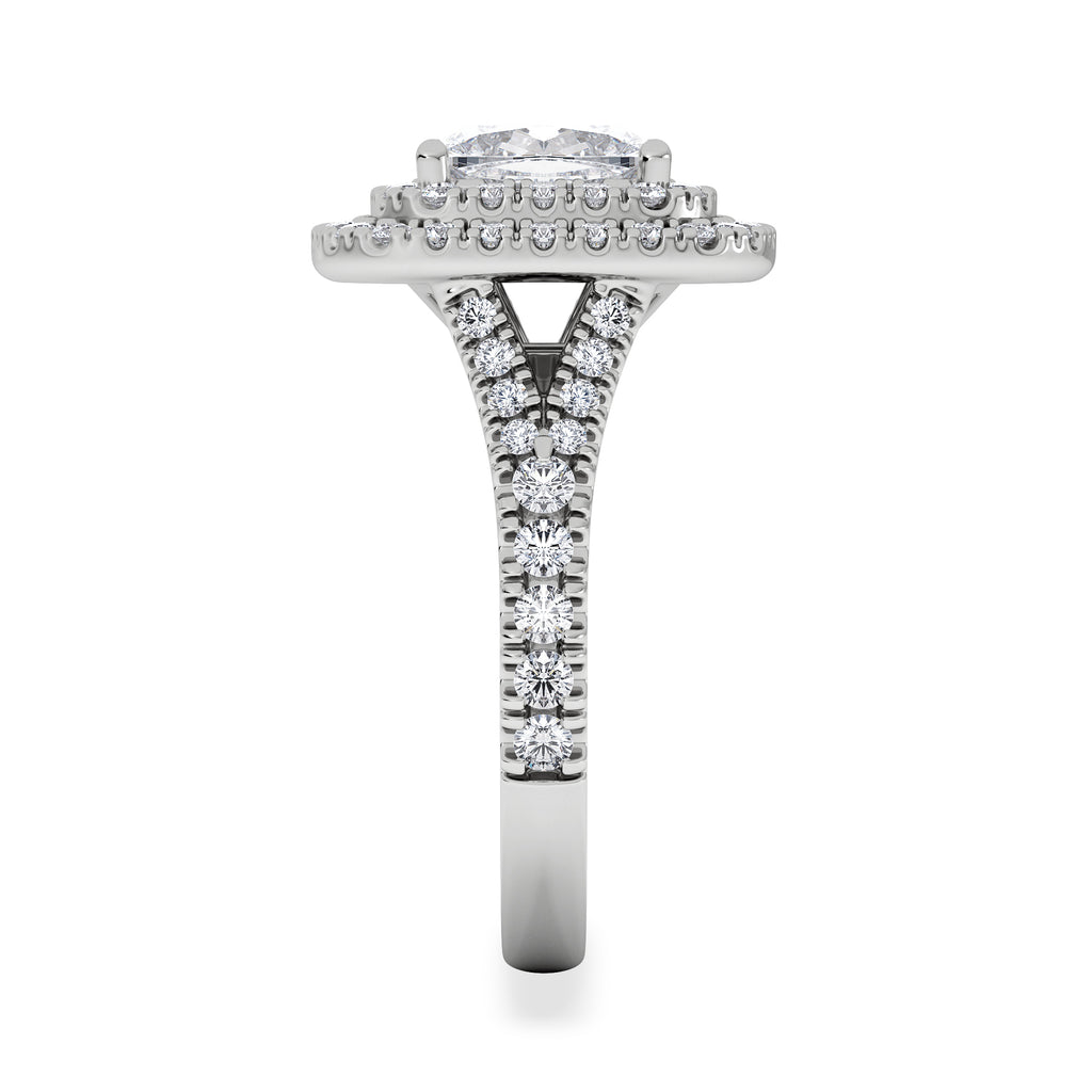 Anastasia Lab Diamond Halo Engagement Ring in Platinum 2.70ct F/VS1