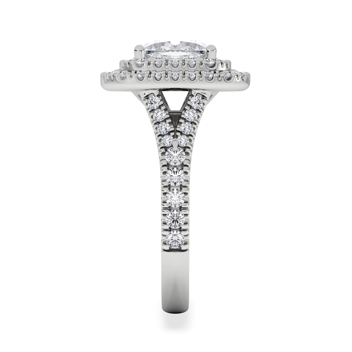 Anastasia Lab Diamond Halo Engagement Ring in Platinum 2.70ct F/VS1
