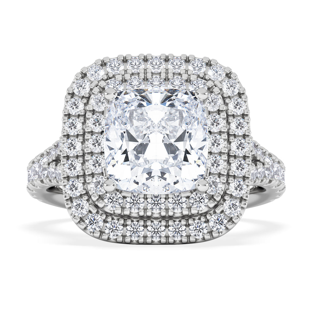 Anastasia Lab Diamond Halo Engagement Ring in Platinum 2.70ct F/VS1