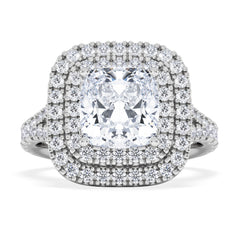Anastasia Lab Diamond Halo Engagement Ring in Platinum 2.70ct F/VS1